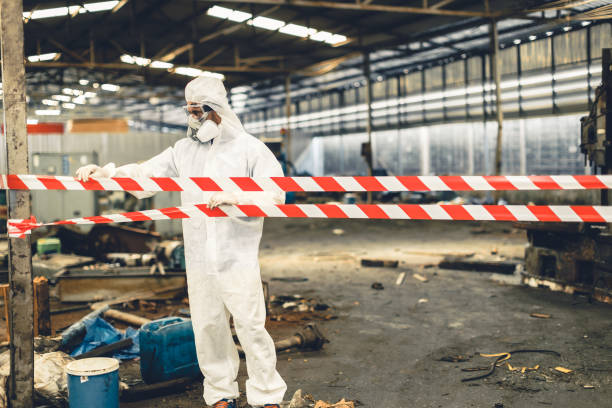 Professional Sewage Cleanup technician working in Gravette, AR